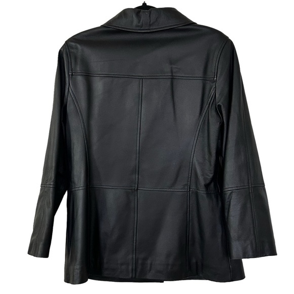 Stunning Black Lamb Leather Coat Jacket Buttery Soft Luxury - Picture 7 of 10